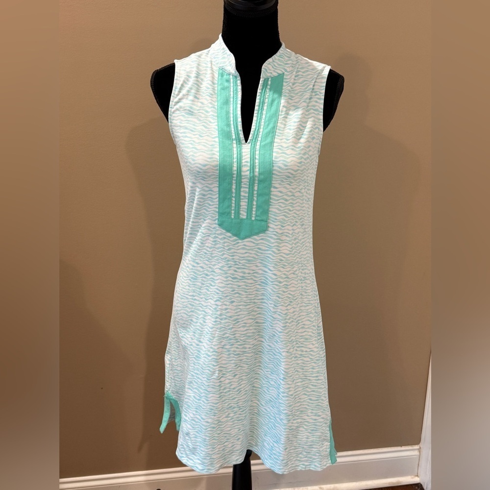 Women’s DUFFIELD LANE Signature Stretch turquoise Mackinac dress- Size small - Picture 1 of 6